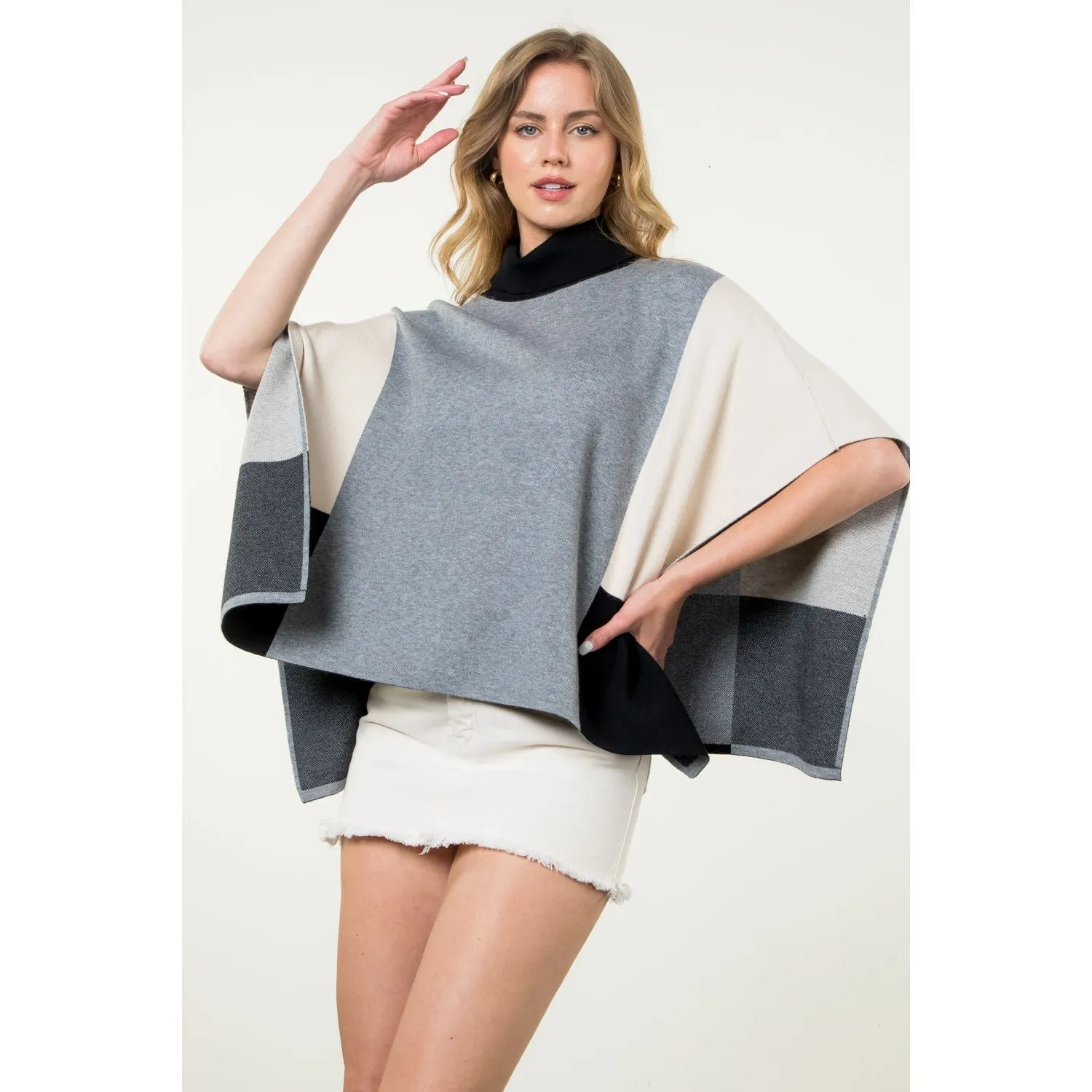 Alyssa Colorblock THML Poncho