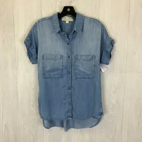 Blouse Short Sleeve By Cloth & Stone In Blue Denim, Size: Xs