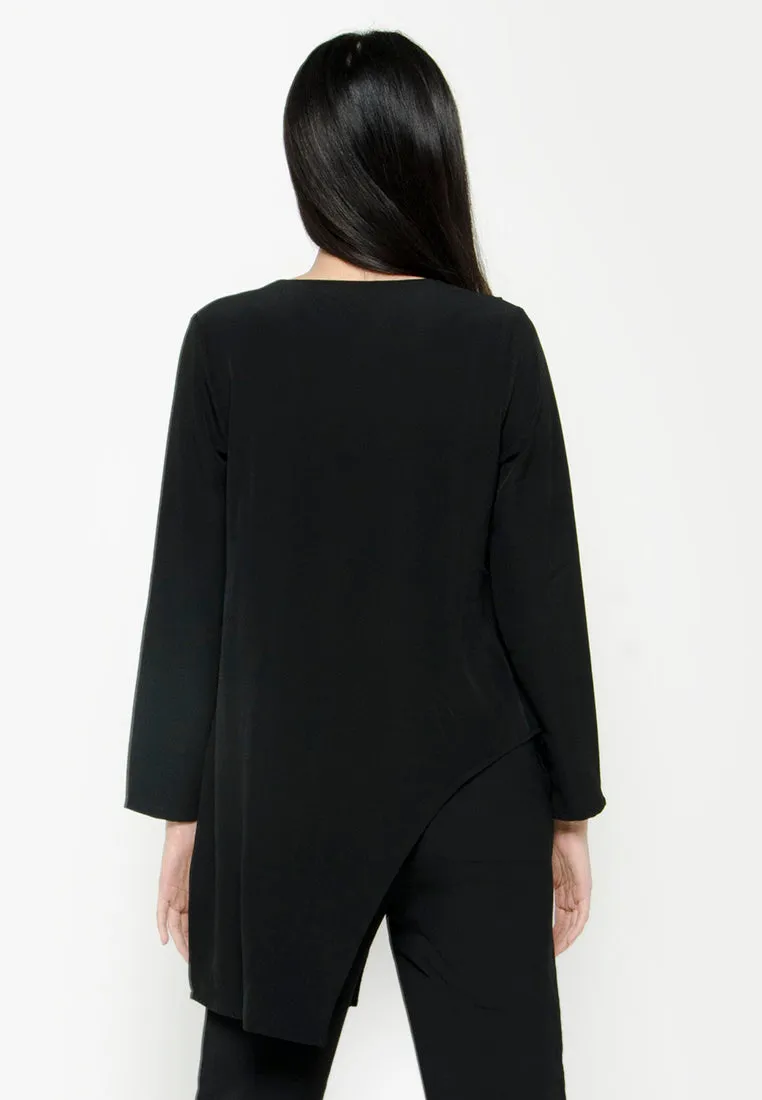 Blouse with Asymmetrical Drape