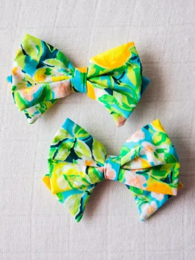 Bow Set Duo - Bright Lemon Floral