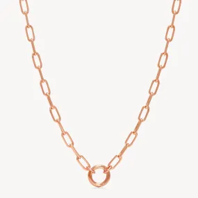 Clip Charm Chain Necklace — Rose Gold