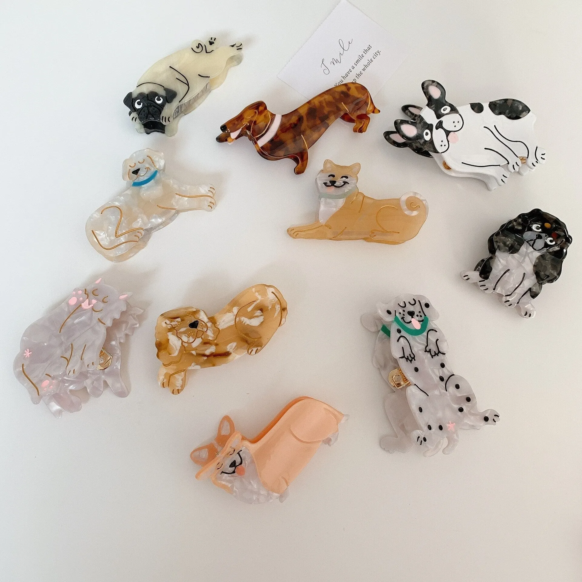 Dog Breed Hair Claw Clips