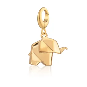 Gold Plated Origami Elephant Charm