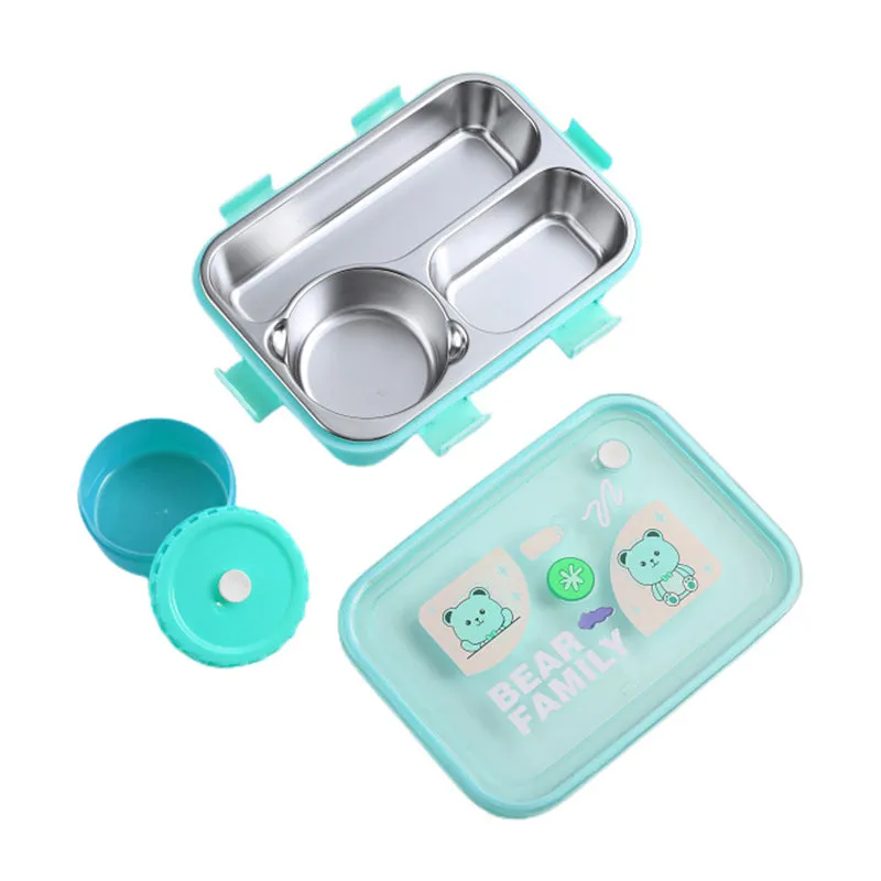 Heavy Meal 4 Compartment - Bento Lunch Box with Bowl (Bear)