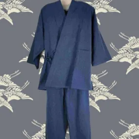 Mens 2pc Samue - Navy with Sashiko Stitching