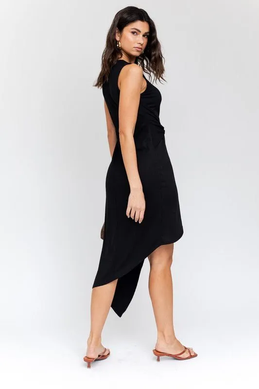 Sleeveless Twist Detail Midi Dress