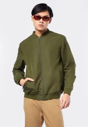 Slim Fit Nylon Bomber Jacket