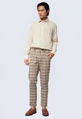 Slim Fit Plaid Formal Pants