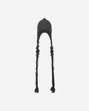 Tassel Charm Beanie Dark Grey