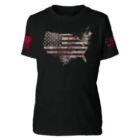 Youth Red Blood Nation T-Shirt - Black